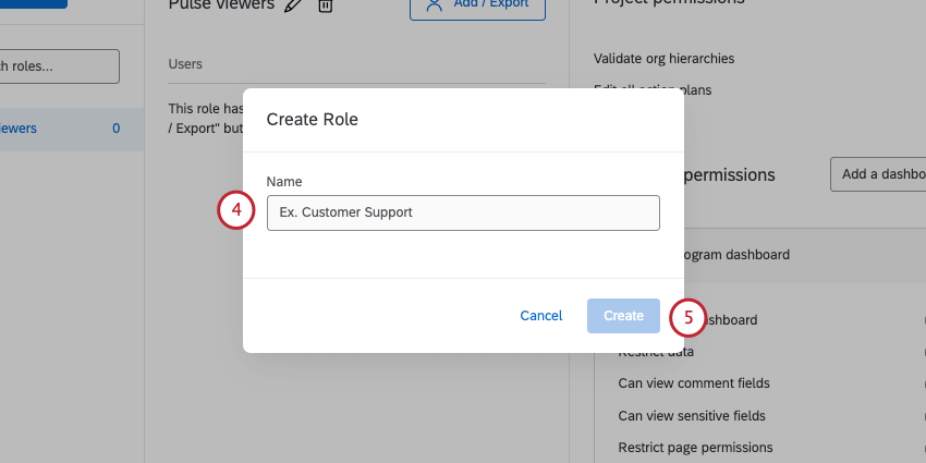 new window where you name role