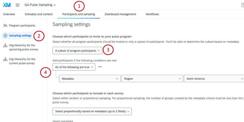 the top of the sampling page