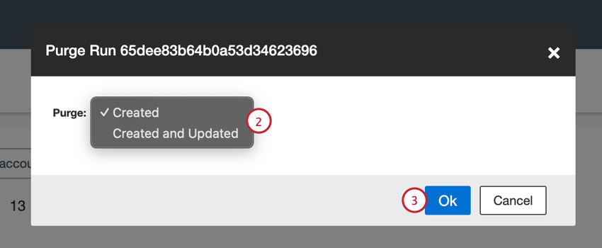 elegir los registros a purgar