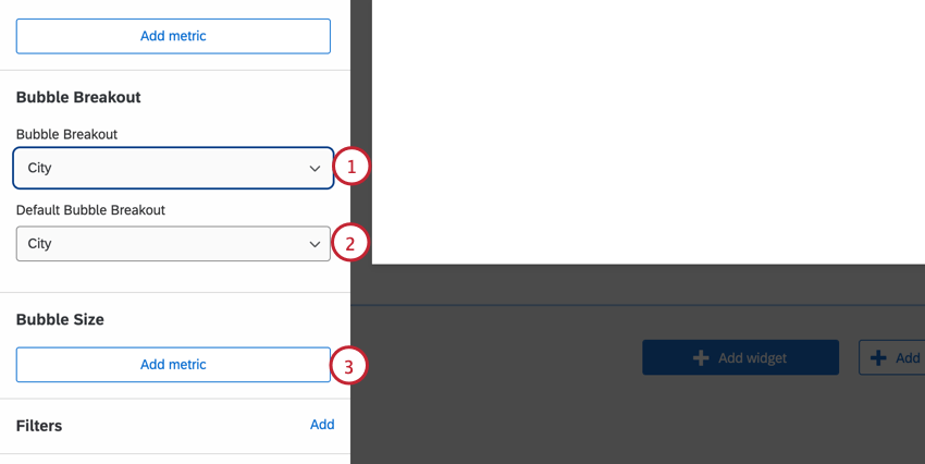 selecting the bubble breakout options