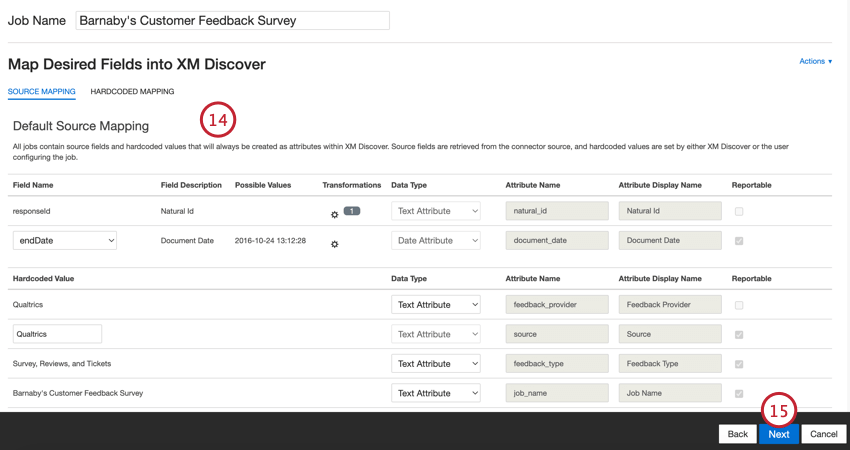 Datenzuordnung anpassen