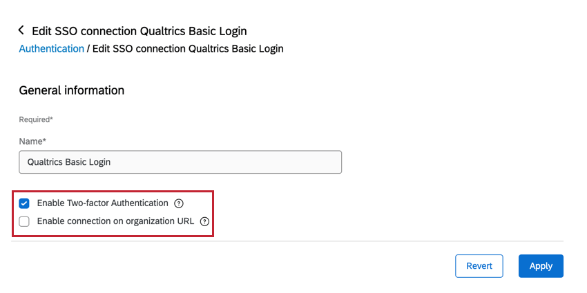 The Qualtrics login settings