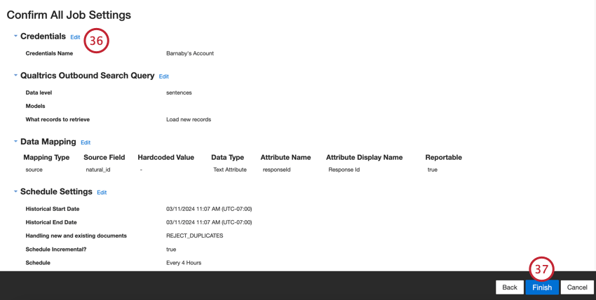 Revisar la configuración del trabajo y guardar