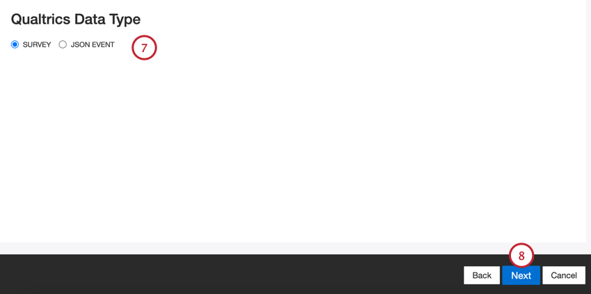 scegliere il tipo di dati da esportare