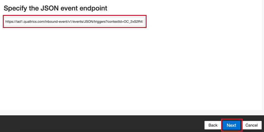 Geben Sie den json ein.