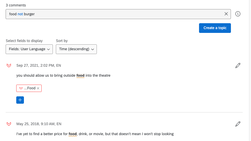 creating a Not query