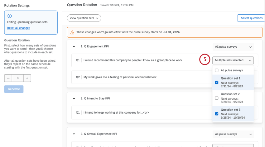 selecting the question set question number 1 should belong to