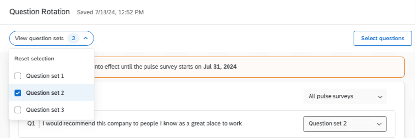 button named view question sets