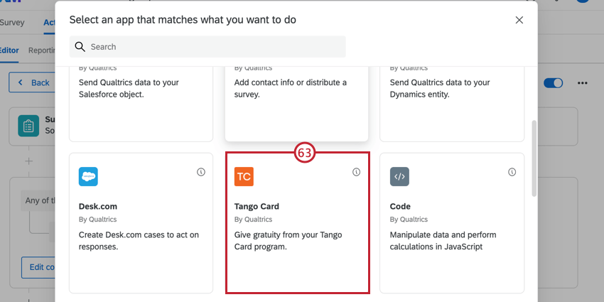 choosing the tango card task