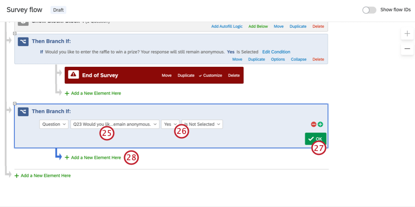 criação de uma ramificação para quando os entrevistados não consentirem