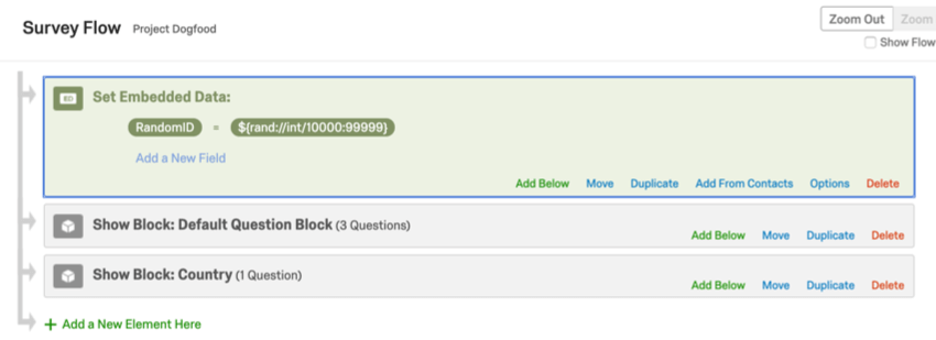RandomID field set equal to piped text for a random number generator