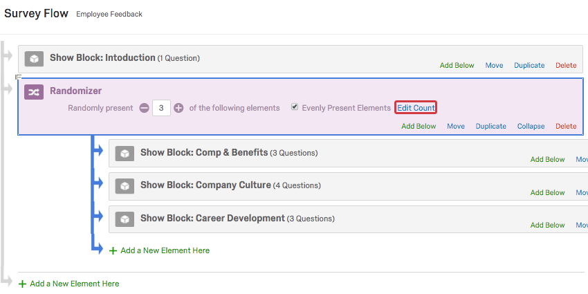 Modifica conteggio in basso a destra dellelemento Randomizzatore