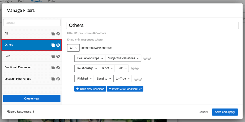 the "others" default rater group filter