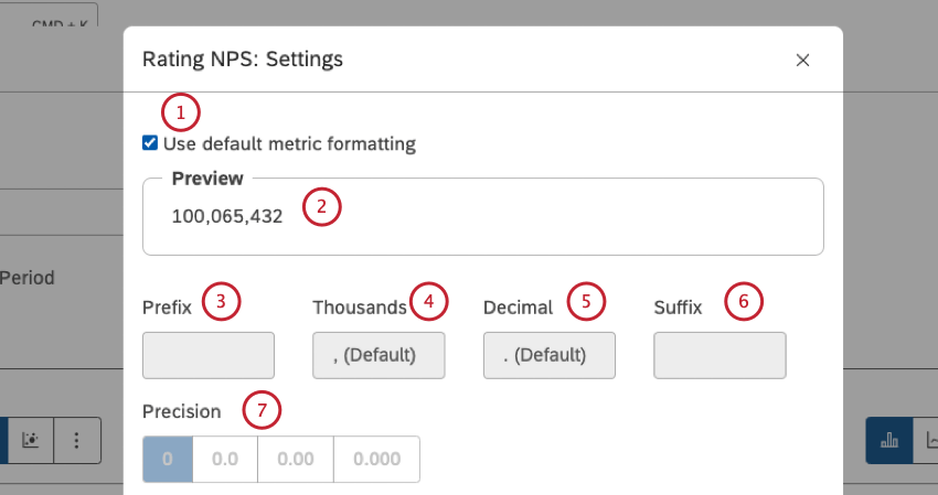 Widget calculation settings