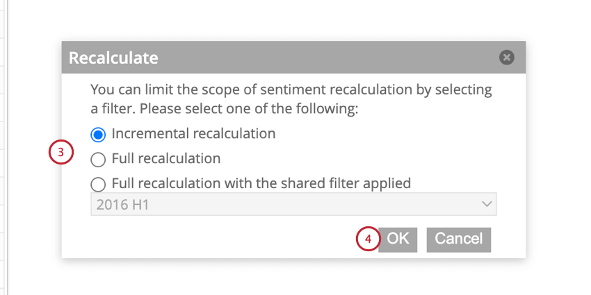 choosing the recalculation scope