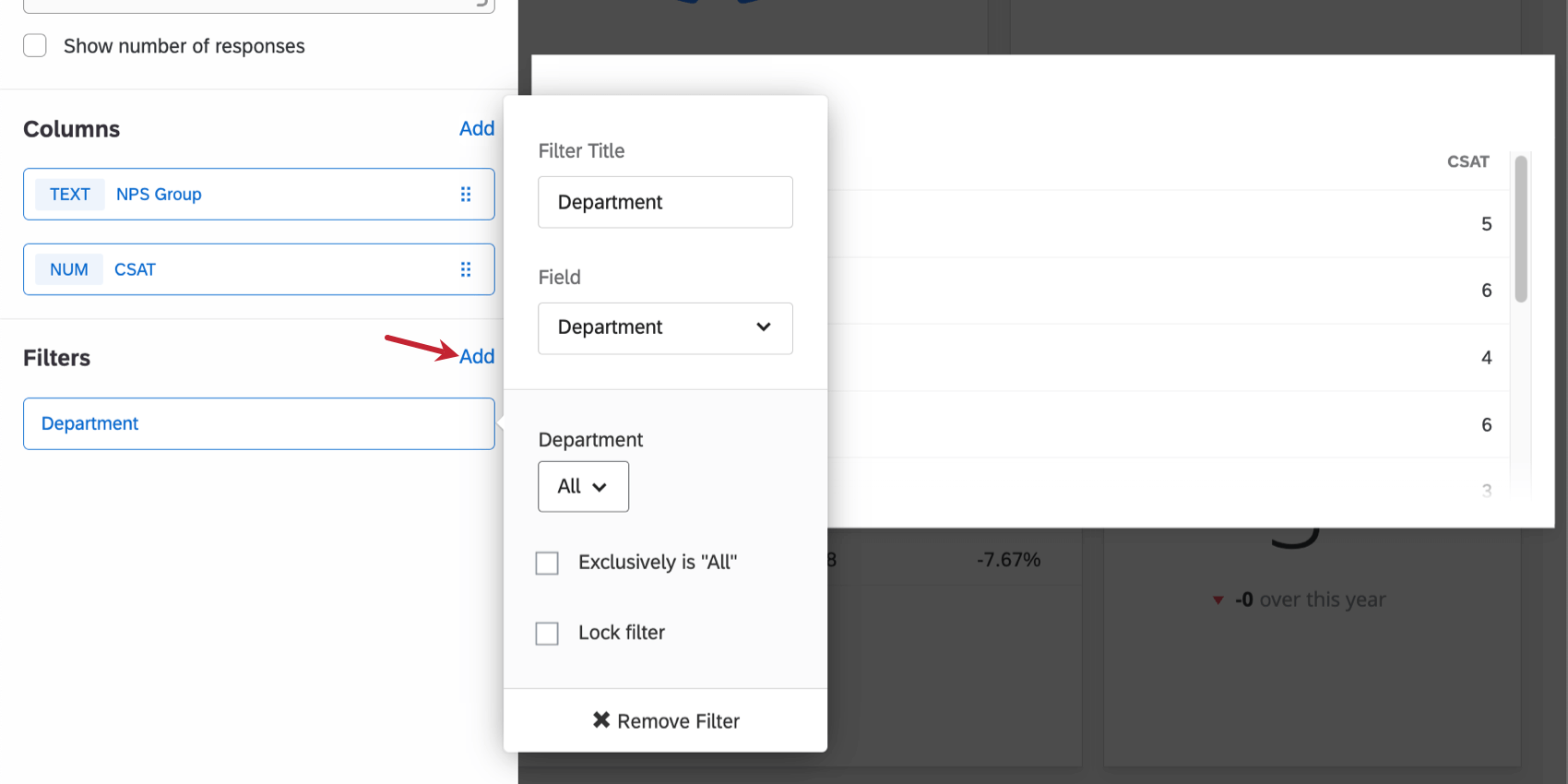 Ajouter une configuration de filtre