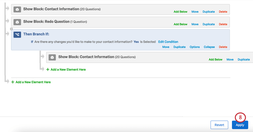 Two of same block in flow because one is under our redo branch