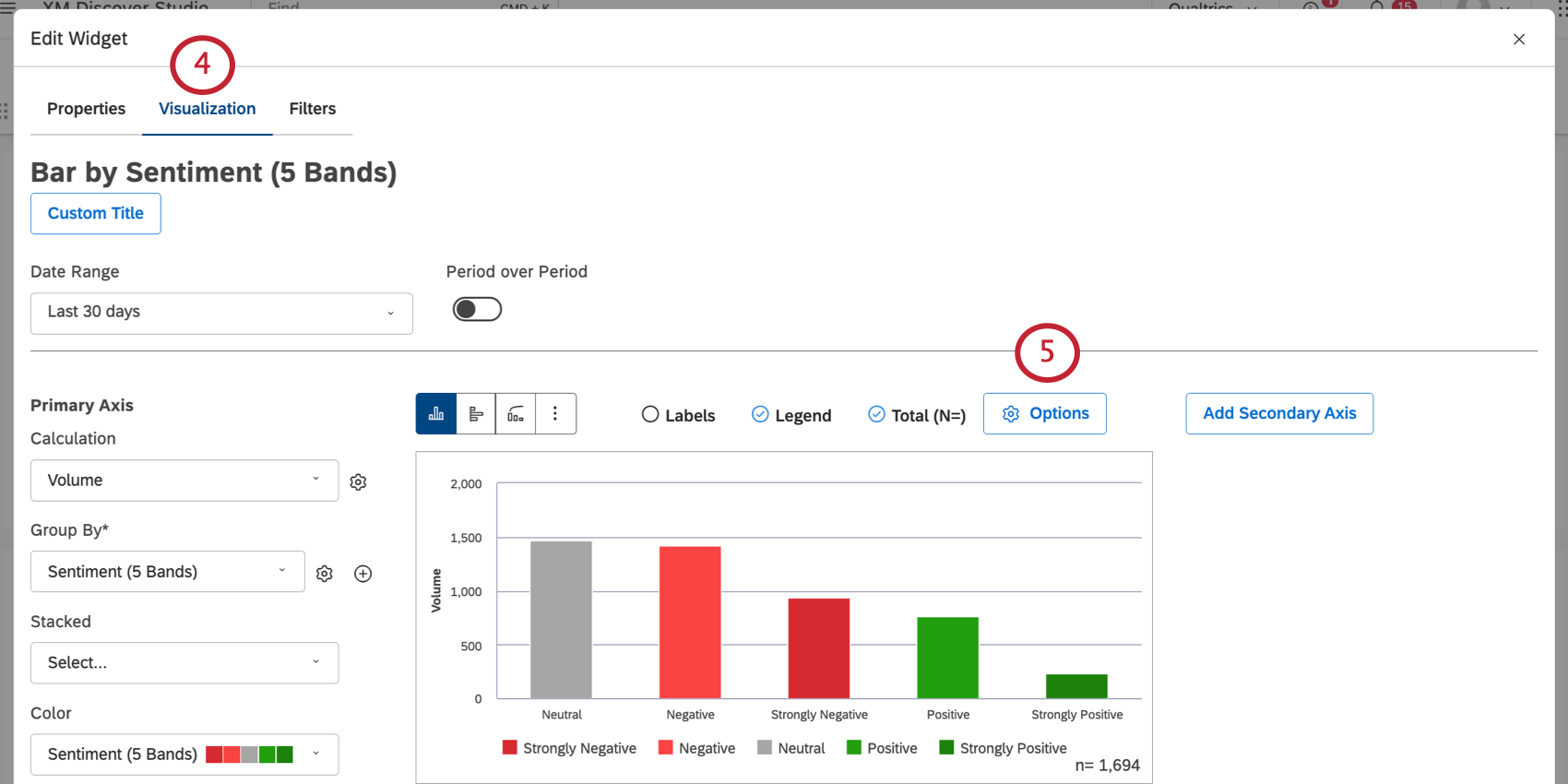 onglet de visualisation dans un widget