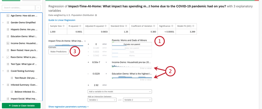 Immissione dei valori delle variabili di input