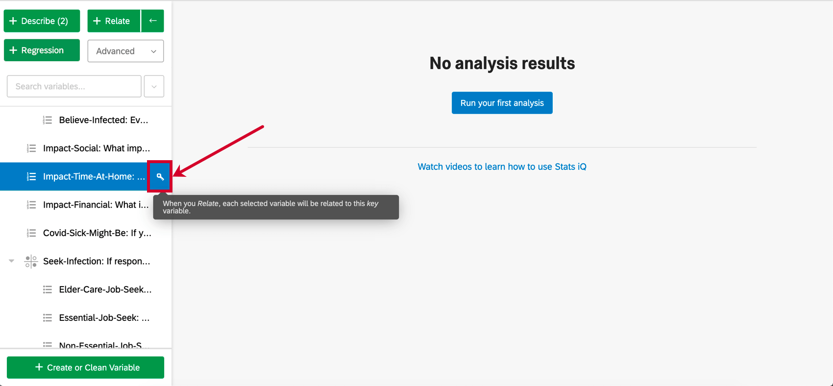 出力変数がImpact-Time-At-Homeであることを示すキー変数。