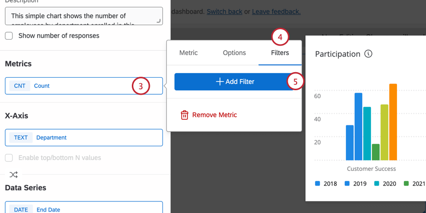 adding a filter to a metric