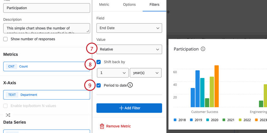 choix dun filtre de date et décalage par rapport à une date relative