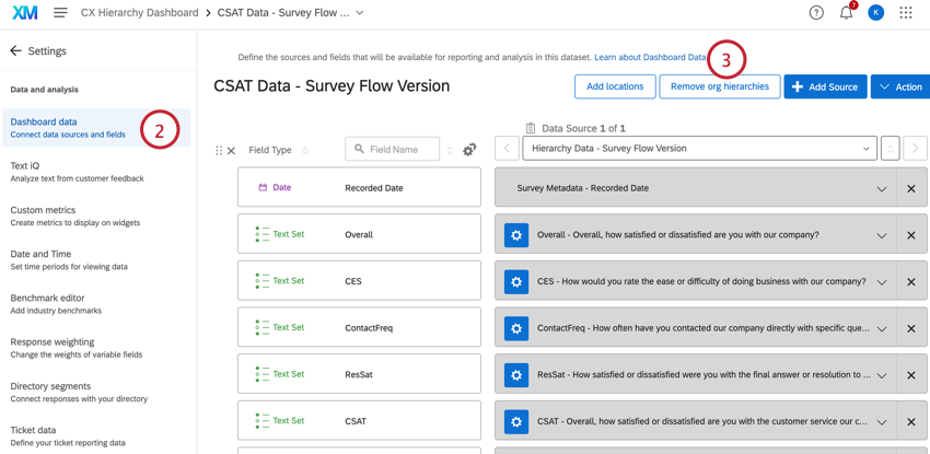 Klicken Sie auf die Schaltfläche „Hierarchie entfernen“.