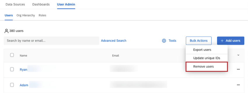 botón eliminar usuarios