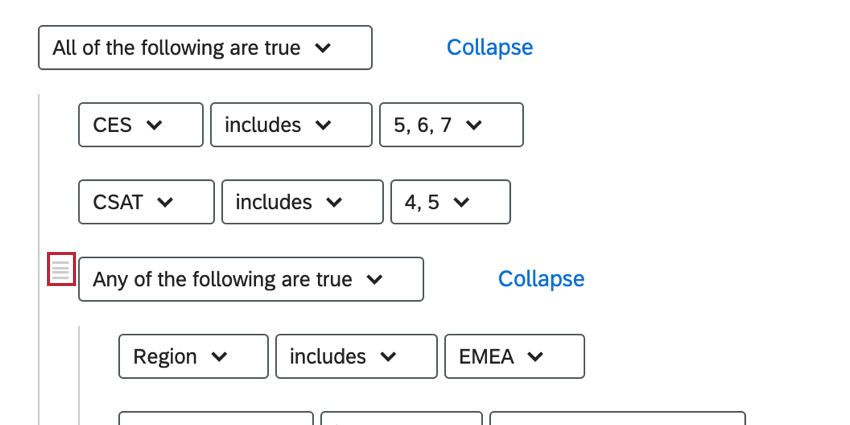 reordering condition sets