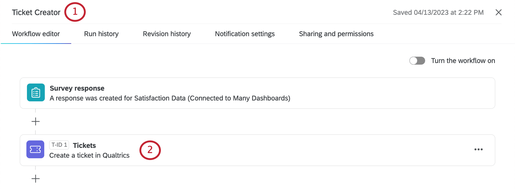 Opening a ticket workflow