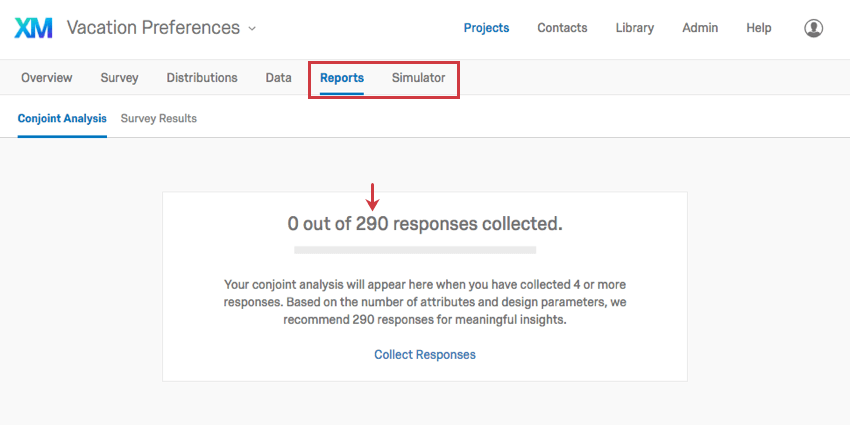 Proposed sample size on reports and simulator tabs