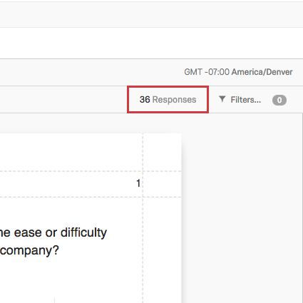 Número de respuestas que se muestran en la parte superior derecha del informe.