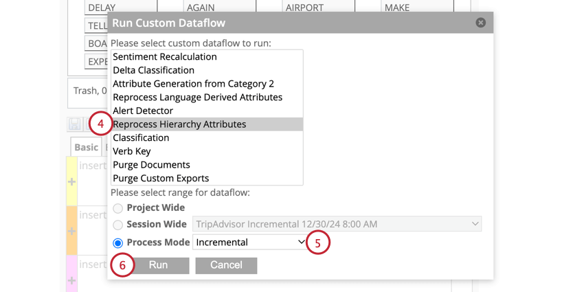 wählen, die Hierarchie erneut zu verarbeiten und festzulegen, wie Daten verarbeitet werden sollen
