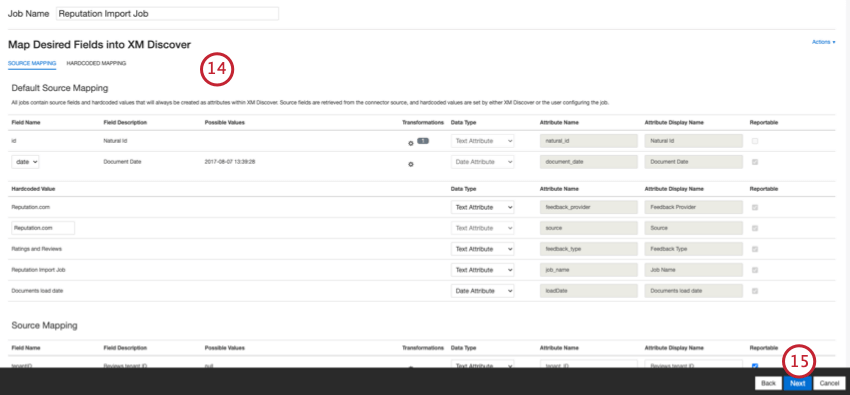 データマッピング画面