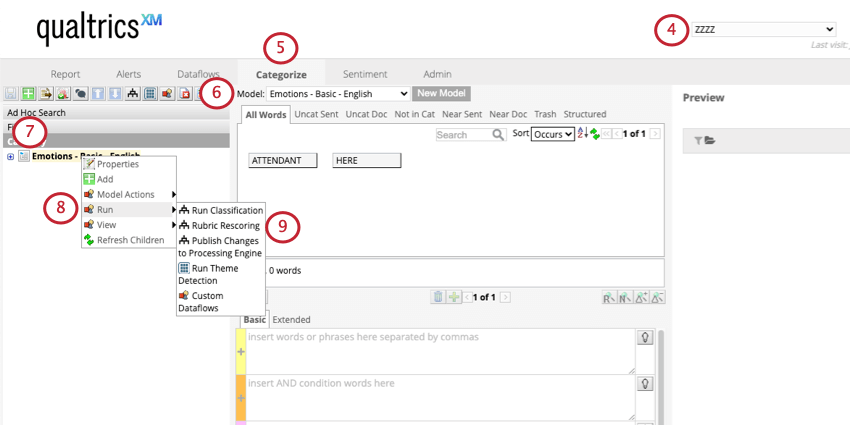 Navigating to the Categorize tab