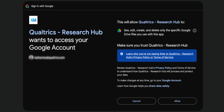 pagina di esempio di come appare laccesso a un account google