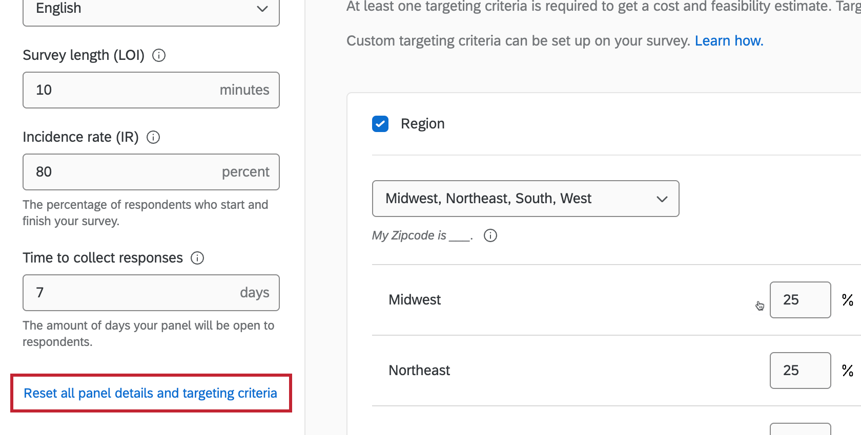 resetting the changes made to the panel