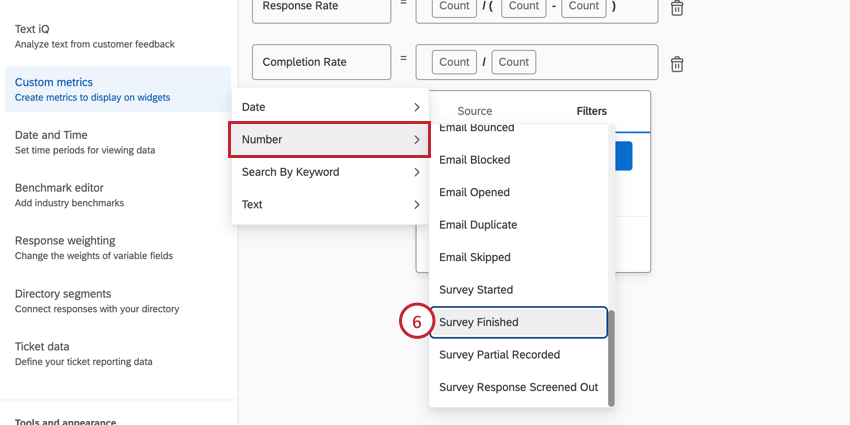 filtrado de encuesta finalizada