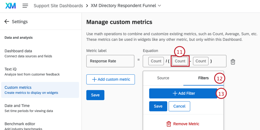 filtro del primo numero del denominatore
