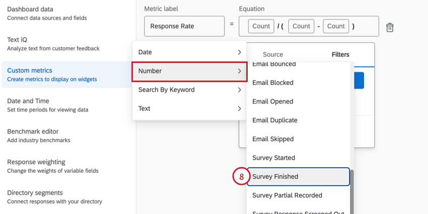 escolha da pesquisa iniciada
