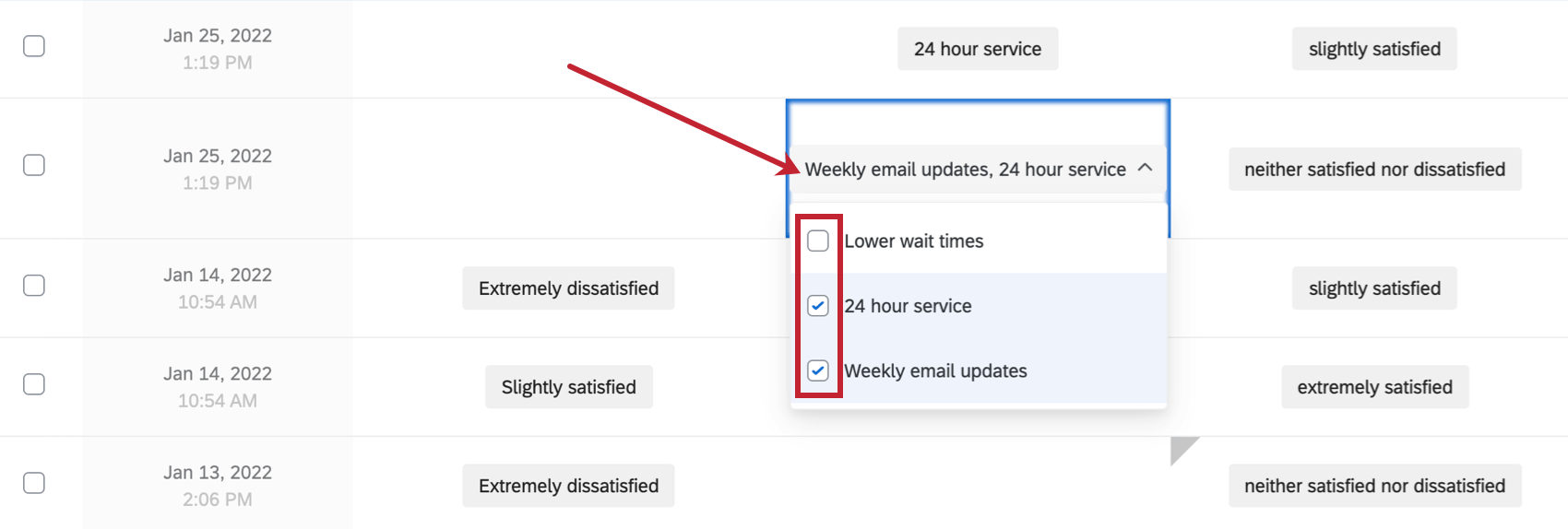 Hinzufügen von Antworten während der Bearbeitung von Antworten