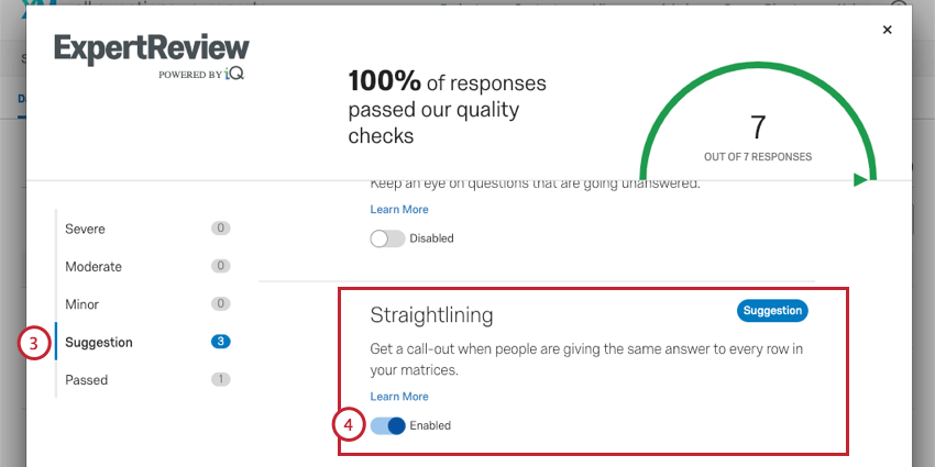 Enabling straight lining in blue
