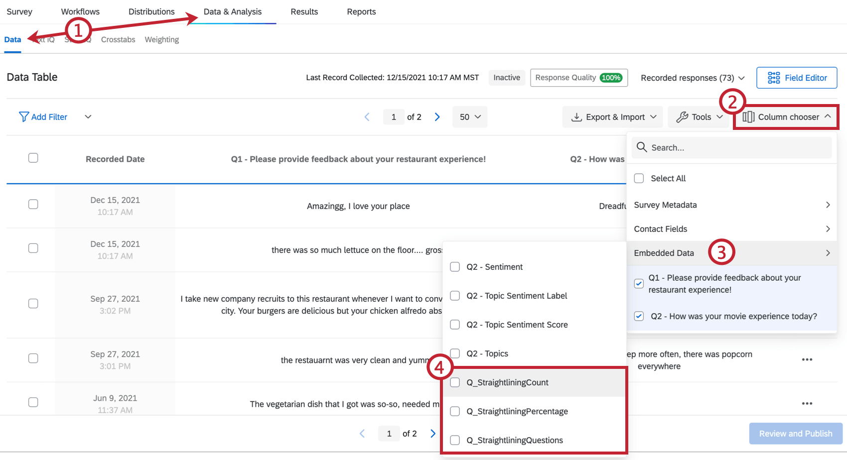 Abrir menus de ferramentas para expandir colunas