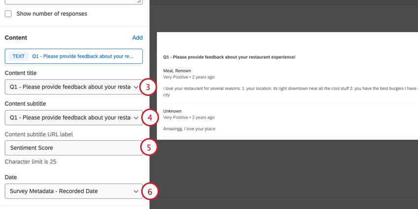 Personalizar el contenido mostrado