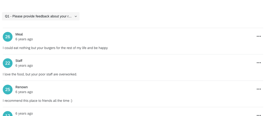a response ticker widget