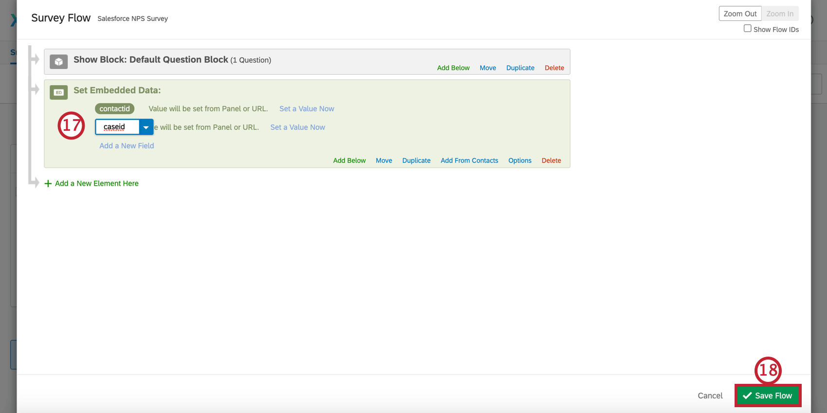 adding an embedded data field to the embedded data survey flow element