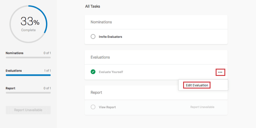 Opção Editar Avaliação no Portal Participante