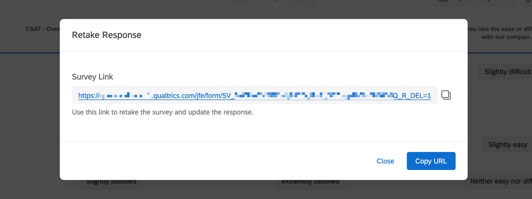 image of the new retake link for a recorded response