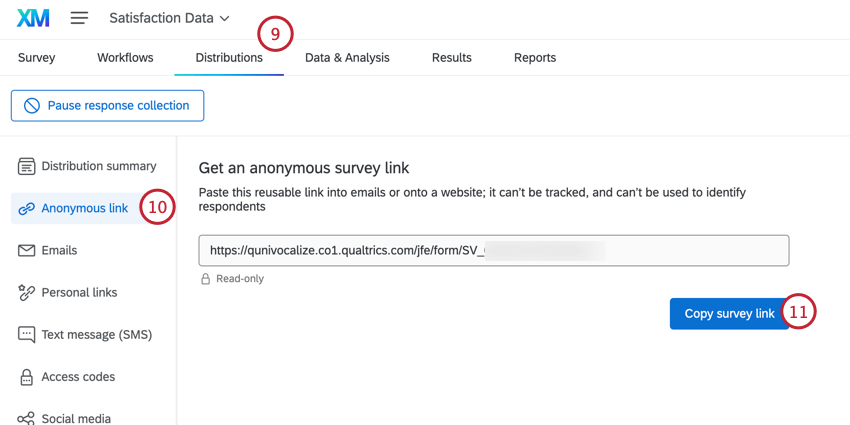 配信タブから再受験リンクをコピーする