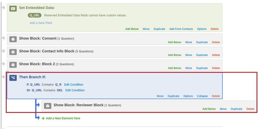 Una rama para el enlace de recuperación